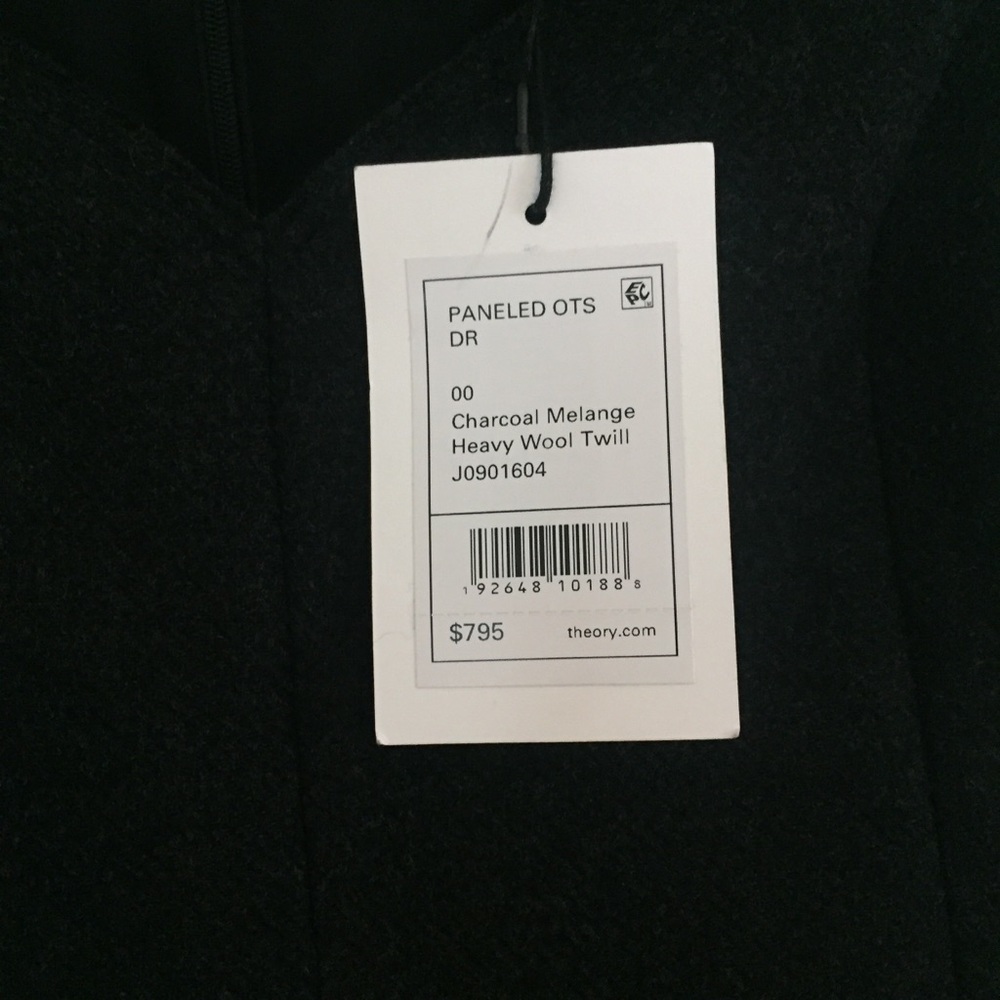 NWT Theory Charcoal Melange heavy wool twill dress - Picture 7 of 12